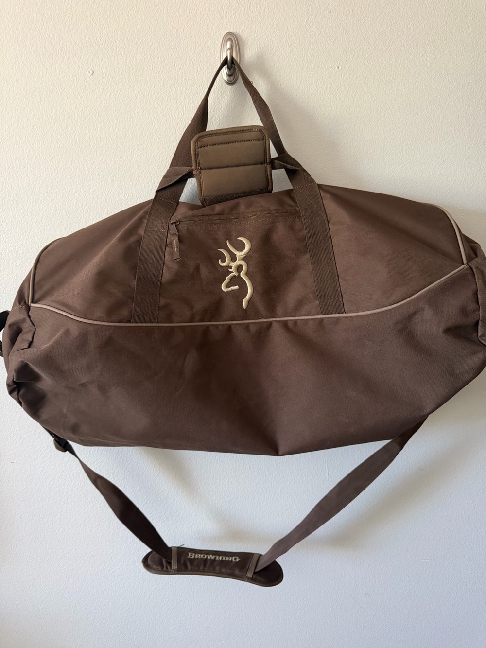 Browning Brown Canvas Travel Duffel with Logo